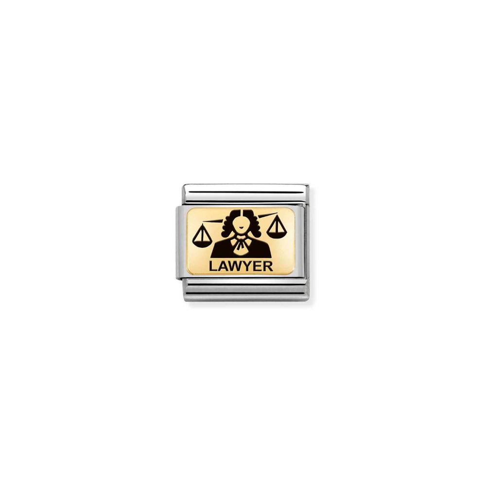 Nomination Gold Composable Classic Plates (IC) In Steel Lawyer Charm Image