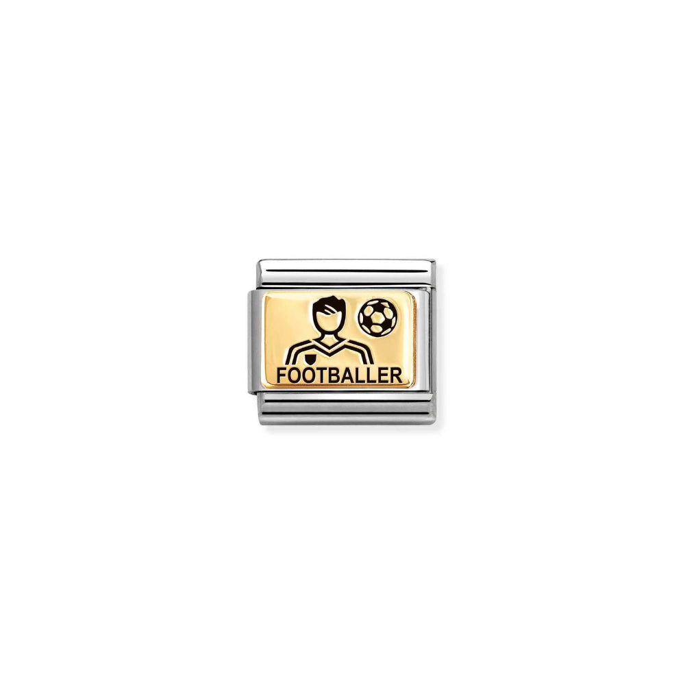 Nomination Gold Composable Classic Plates (IC) In Steel Man Footballer Charm Image