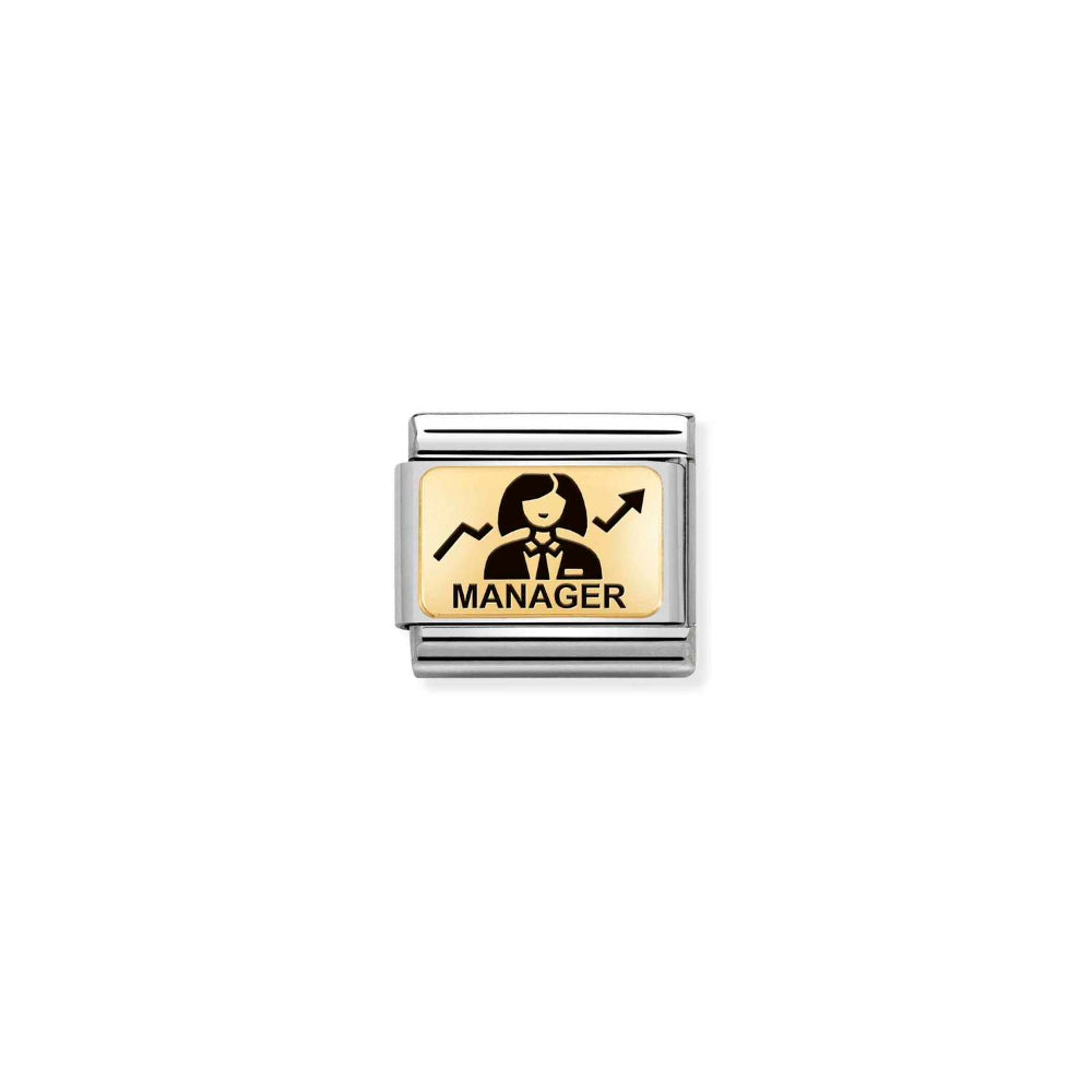 Nomination Gold Composable Classic Plates (IC) In Steel Manager (Her) Charm Image