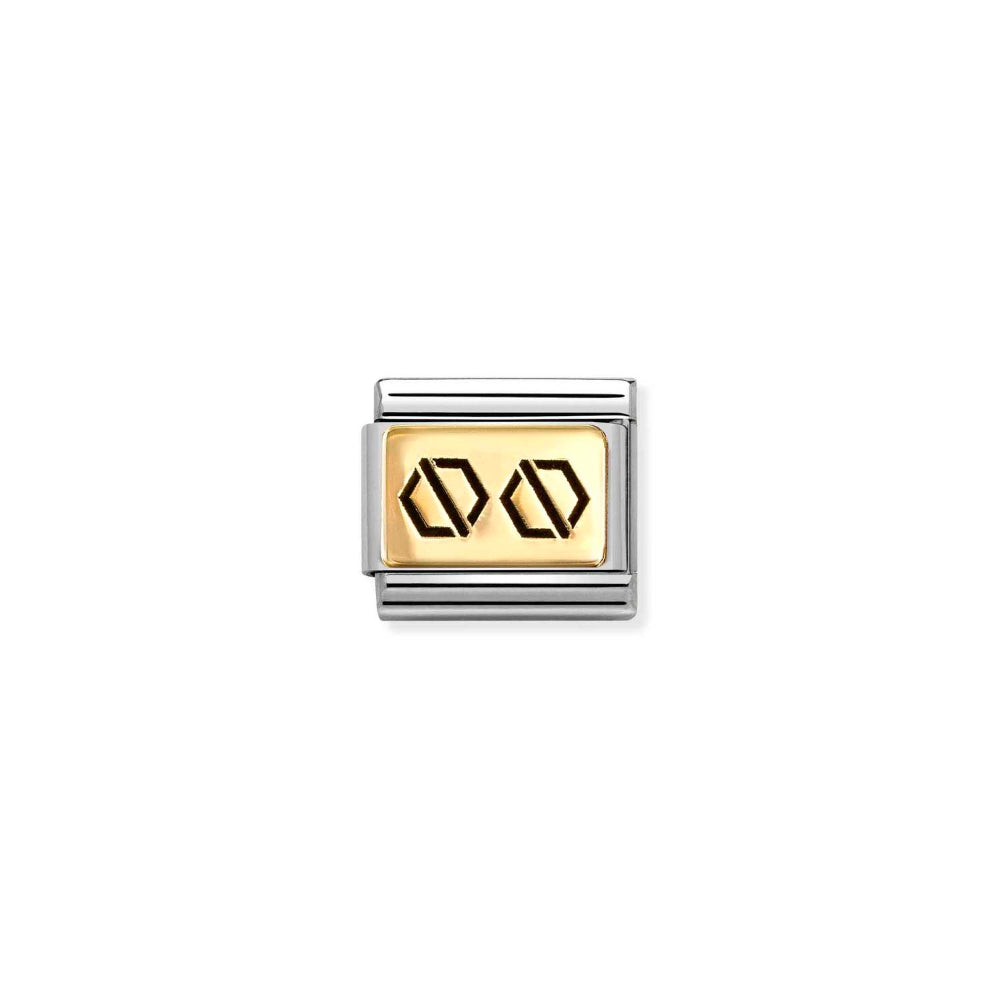 Nomination Gold Composable Classic Plates (IC) In Steel Nuts Charm Image
