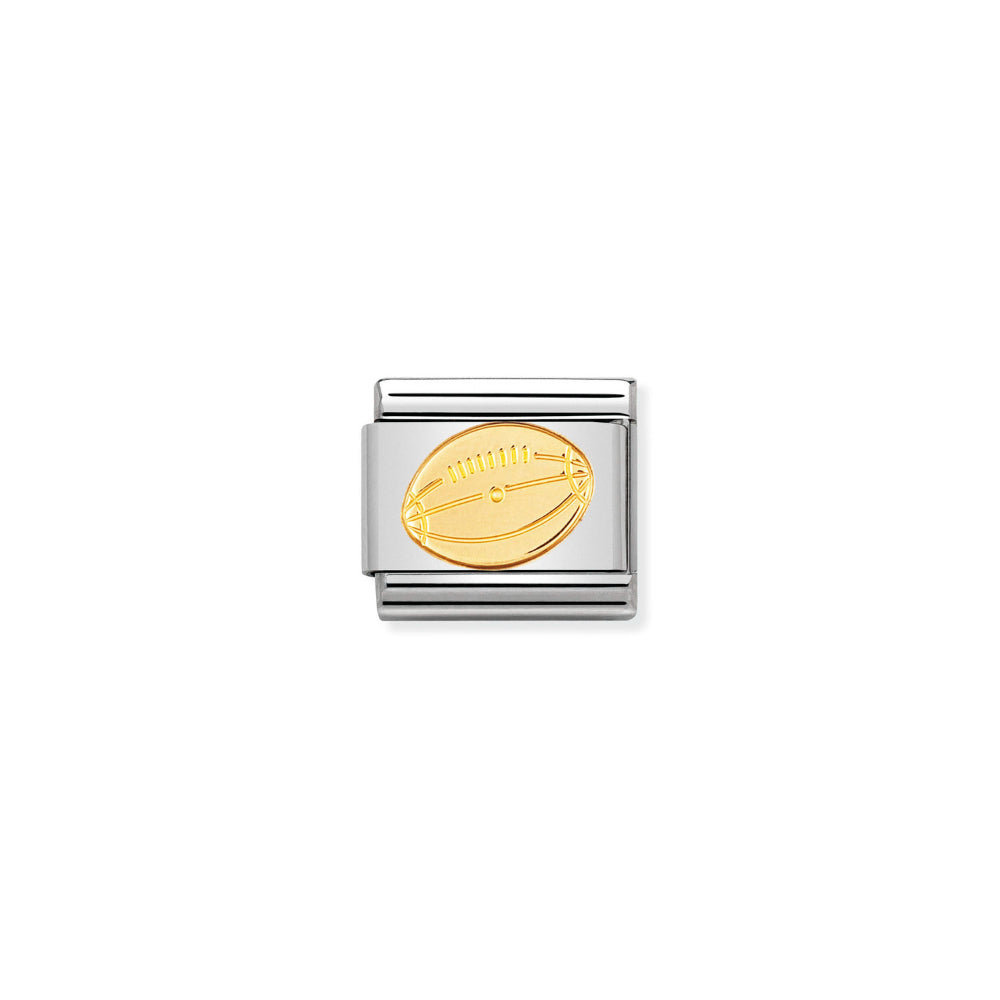 Nomination Gold Composable Classic Sports In Stainless Steel with American Football Charm Image