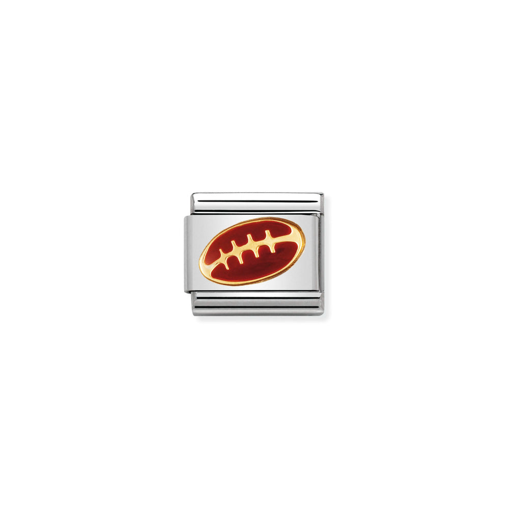 Nomination Gold Composable Classic Sports In Stainless Steel with Enamel American Football Charm Image