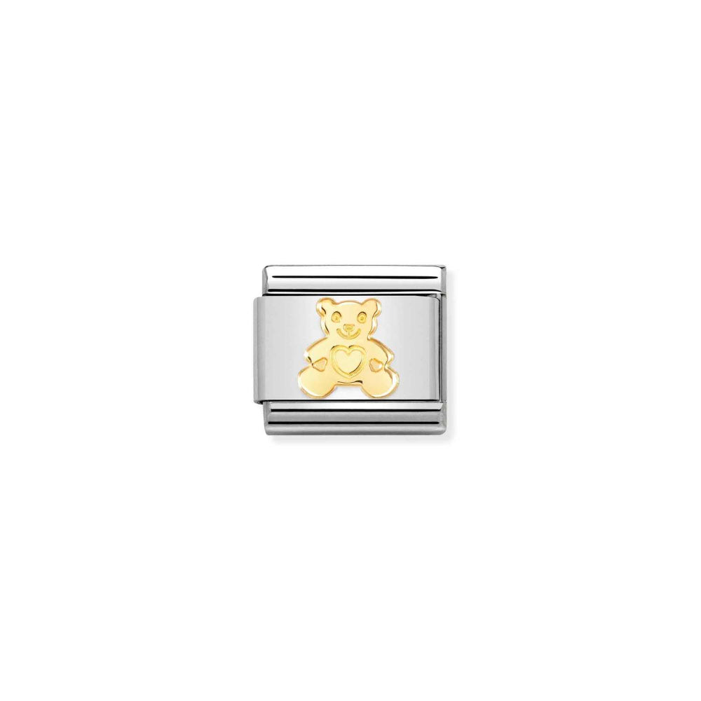 Nomination Gold Composable Classic Symbols and Steel Bear Charm Image