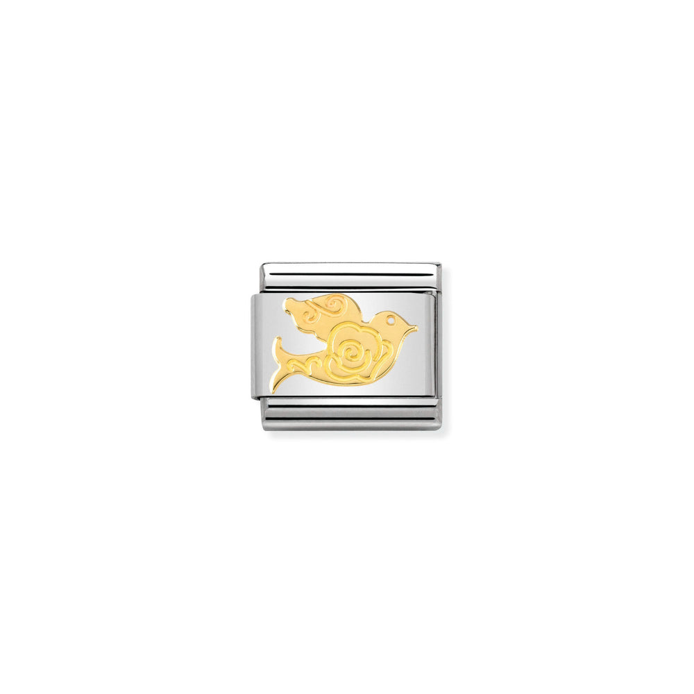 Nomination Gold Composable Classic Symbols and Steel Dove Versailles Charm Image