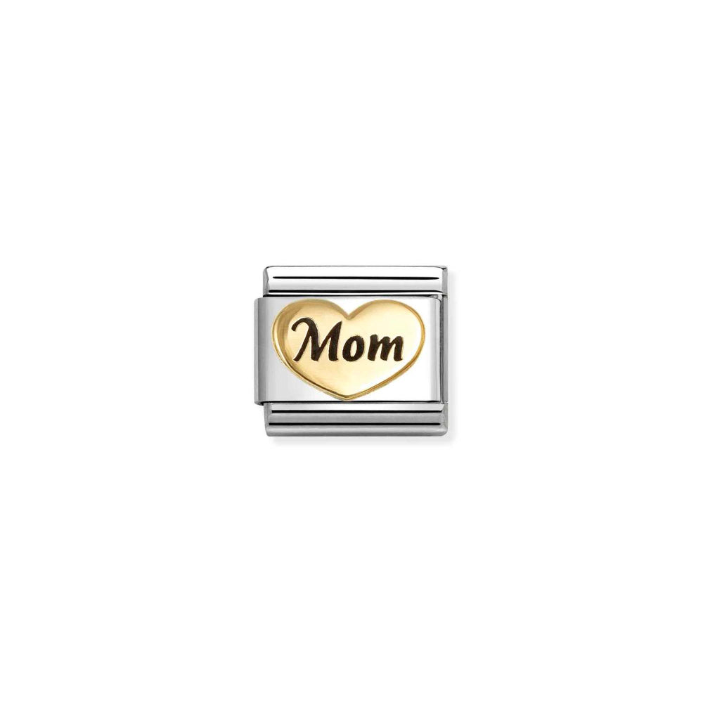Nomination Gold Composable Classic Symbols Steel, Enamel and Mom Heart Charm Image
