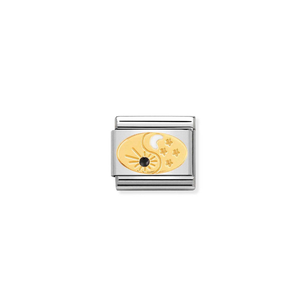 Nomination Gold Composable Classic Symbols Steel, Enamel Tao Sun and Moon Charm Image