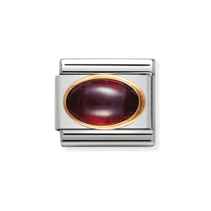Nomination Gold Edge Oval Garnet Stone Charm - MococoNomination030504/038033497020154Charms