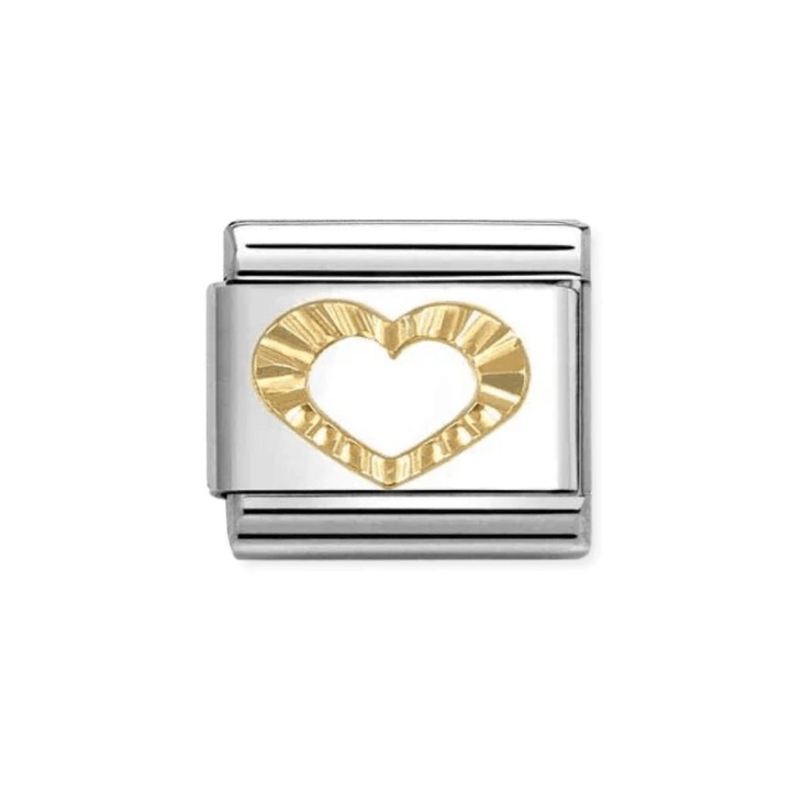 Nomination Gold Etched Open Heart Charm - MococoNomination030149/638033497568212Charms