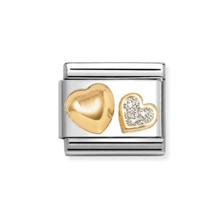 Nomination Gold Glitter Heart and Rounded Heart Charm - MococoNomination030220/268033497568335Charms