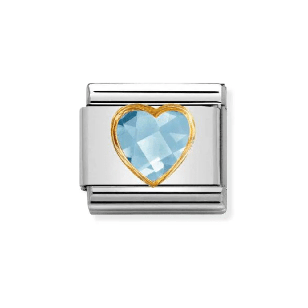 Nomination Gold Light and Blue Classic Heart Faceted CZ Charm - MococoNomination030610/0068033497429872Charms
