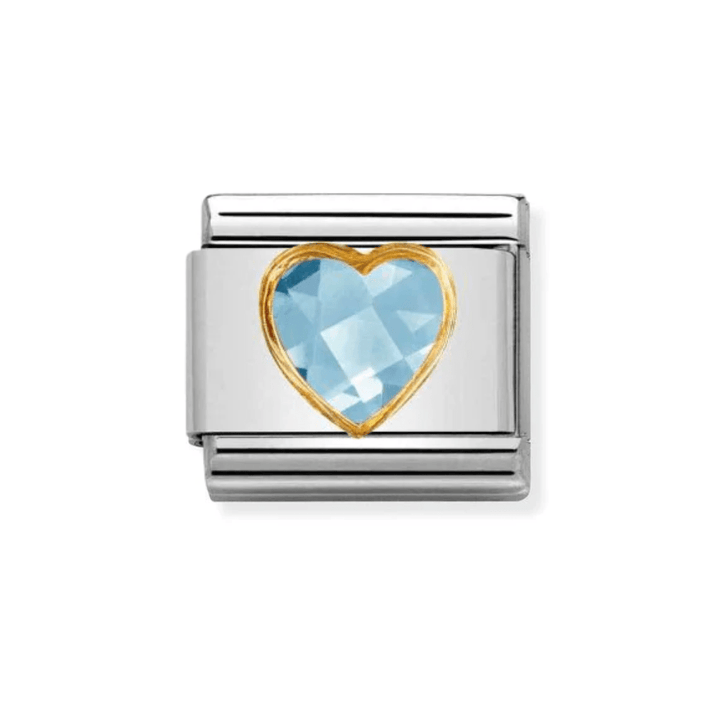 Nomination Gold Light and Blue Classic Heart Faceted CZ Charm - MococoNomination030610/0068033497429872Charms