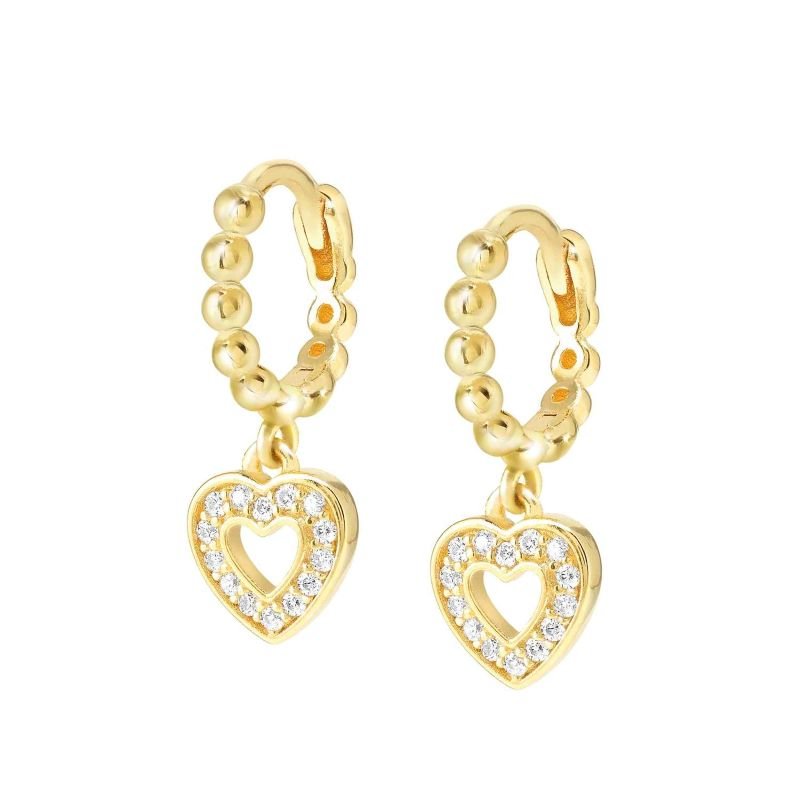 Nomination Gold Lovecloud Cubic Zirconia Heart Hoop Earrings - MococoNomination240507/0088033497540621Earrings
