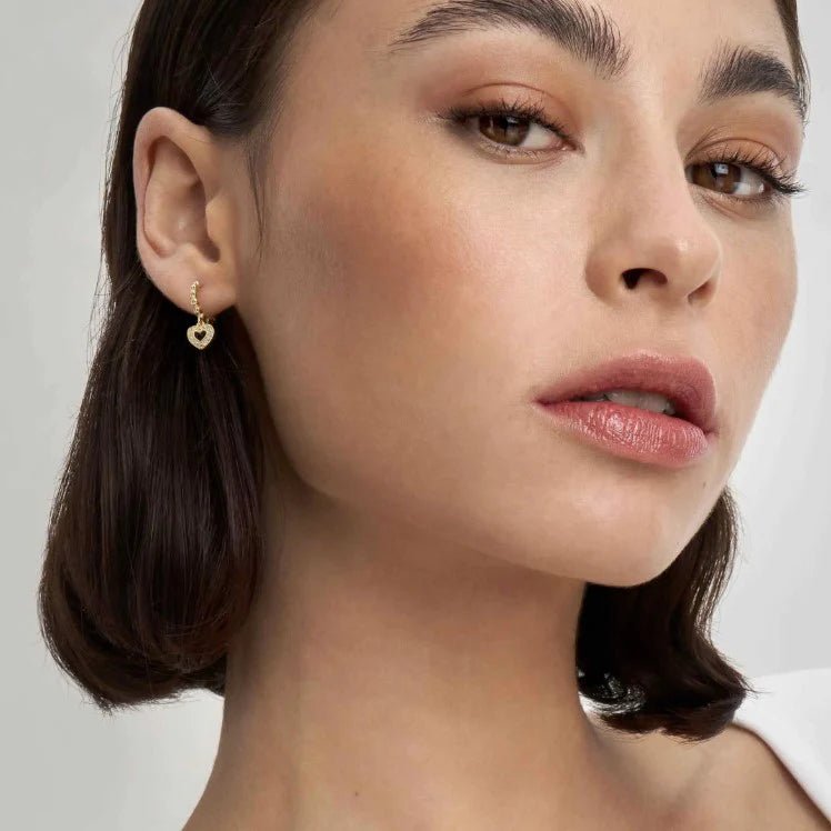 Nomination Gold Lovecloud Cubic Zirconia Heart Hoop Earrings - MococoNomination240507/0088033497540621Earrings