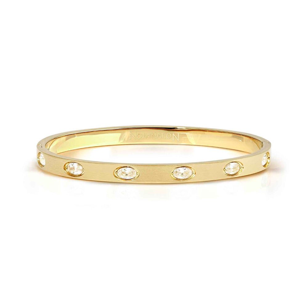 Nomination Gold Pretty Bangles Ed Satinshine White 6 Oval CZ Bracelet - MococoNomination029526/0208033497577429Bracelets