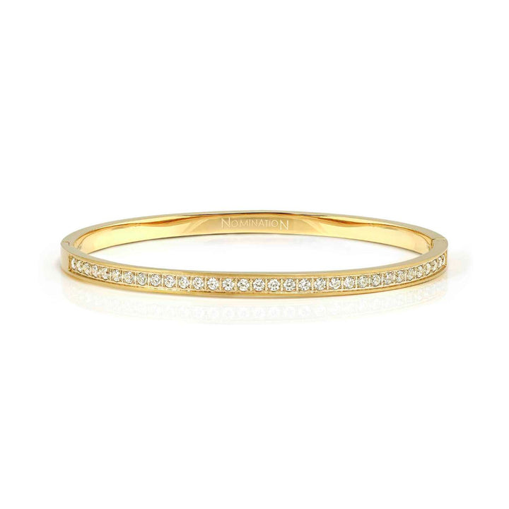 Nomination Gold Pretty Bangles White Fin Cubic Zirconia Bracelet Image