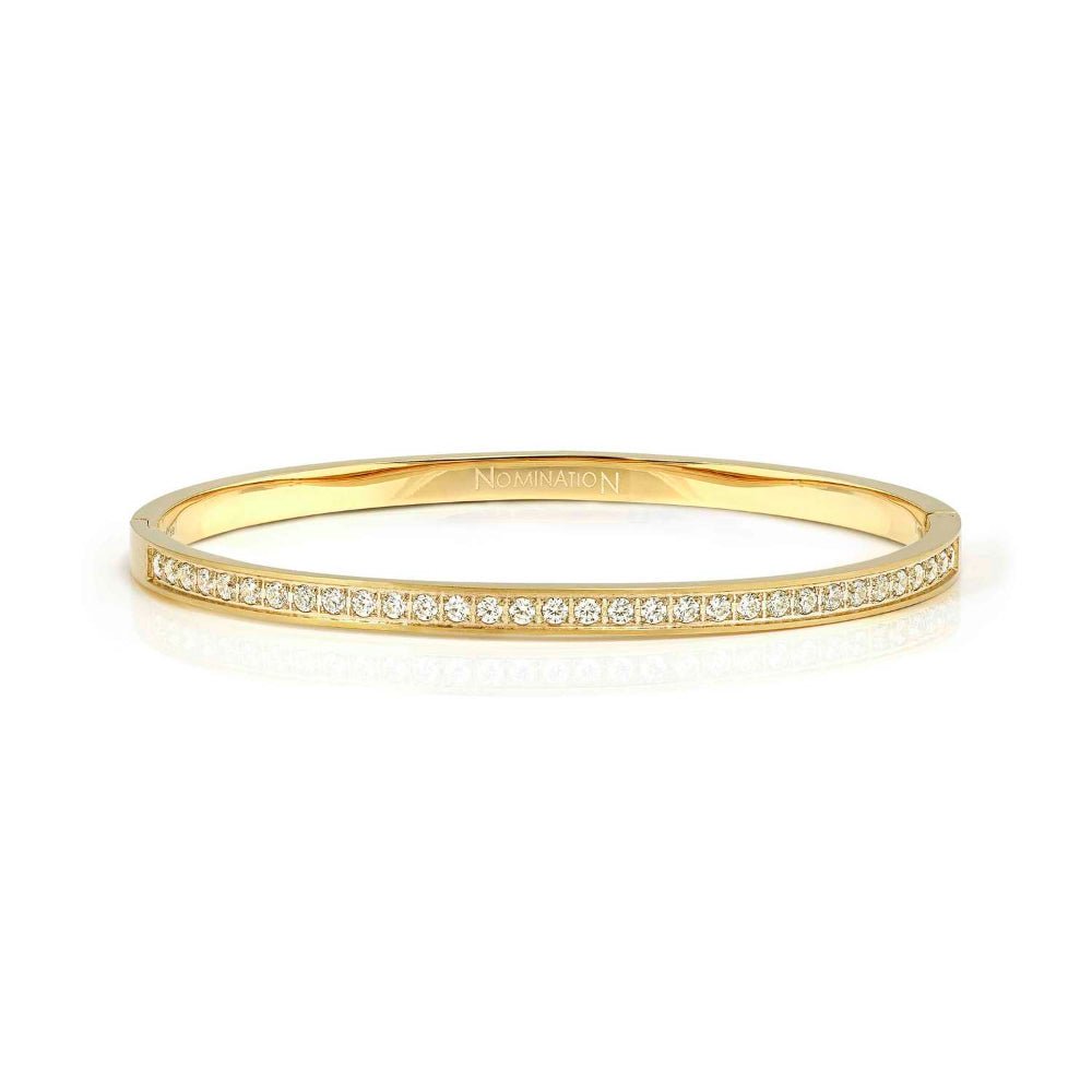 Nomination Gold Pretty Bangles White Fin Cubic Zirconia Bracelet - MococoNomination029523/0208033497577337Bracelets