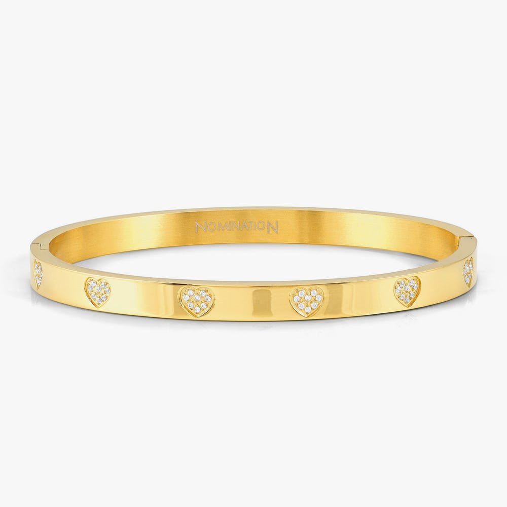 Nomination Gold Pretty CZ Pave (Medium Size) Heart Bangles Bracelet - MococoNomination029512/0068033497552556Bracelets