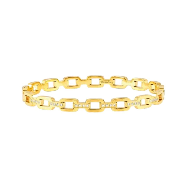 Nomination Gold Pretty CZ Rigid Chain Bangle - MococoNomination029515/0128033497552617Bracelets