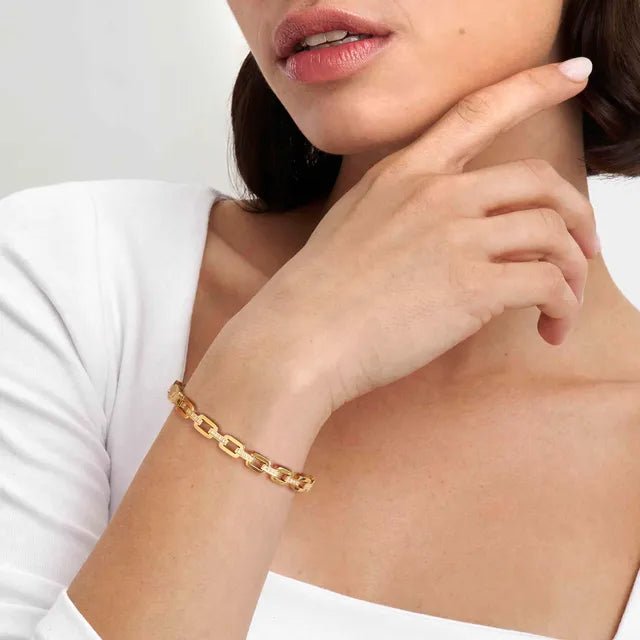 Nomination Gold Pretty CZ Rigid Chain Bangle - MococoNomination029515/0128033497552617Bracelets