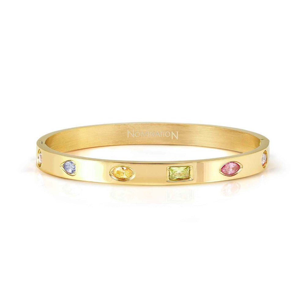 Nomination Gold Pretty Ed Satinshine Mixed CZ Bangle Bracelet - MococoNomination029531/0248033497577665Bracelets