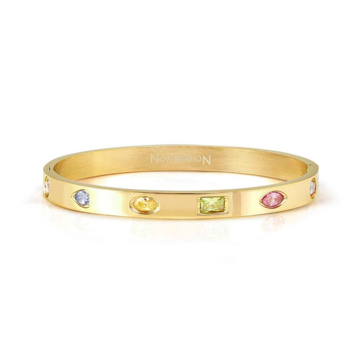 Nomination Gold Pretty Ed Satinshine Mixed CZ Bangle Bracelet - MococoNomination029531/0248033497577665Bracelets