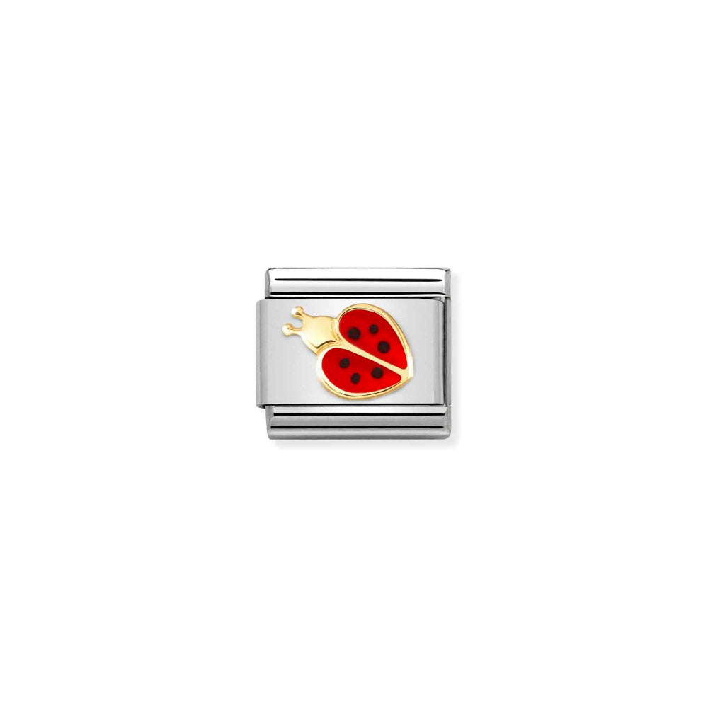 Nomination Gold, Red and Black Composable Classic Symbols Steel, Enamel New Ladybird Charm Image