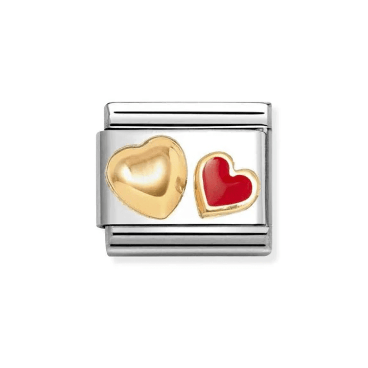 Nomination Gold Red Classic Love 2 Stainless , Enamel Heart Rounded Heart Charm - MococoNomination030283/328033497568359Charms