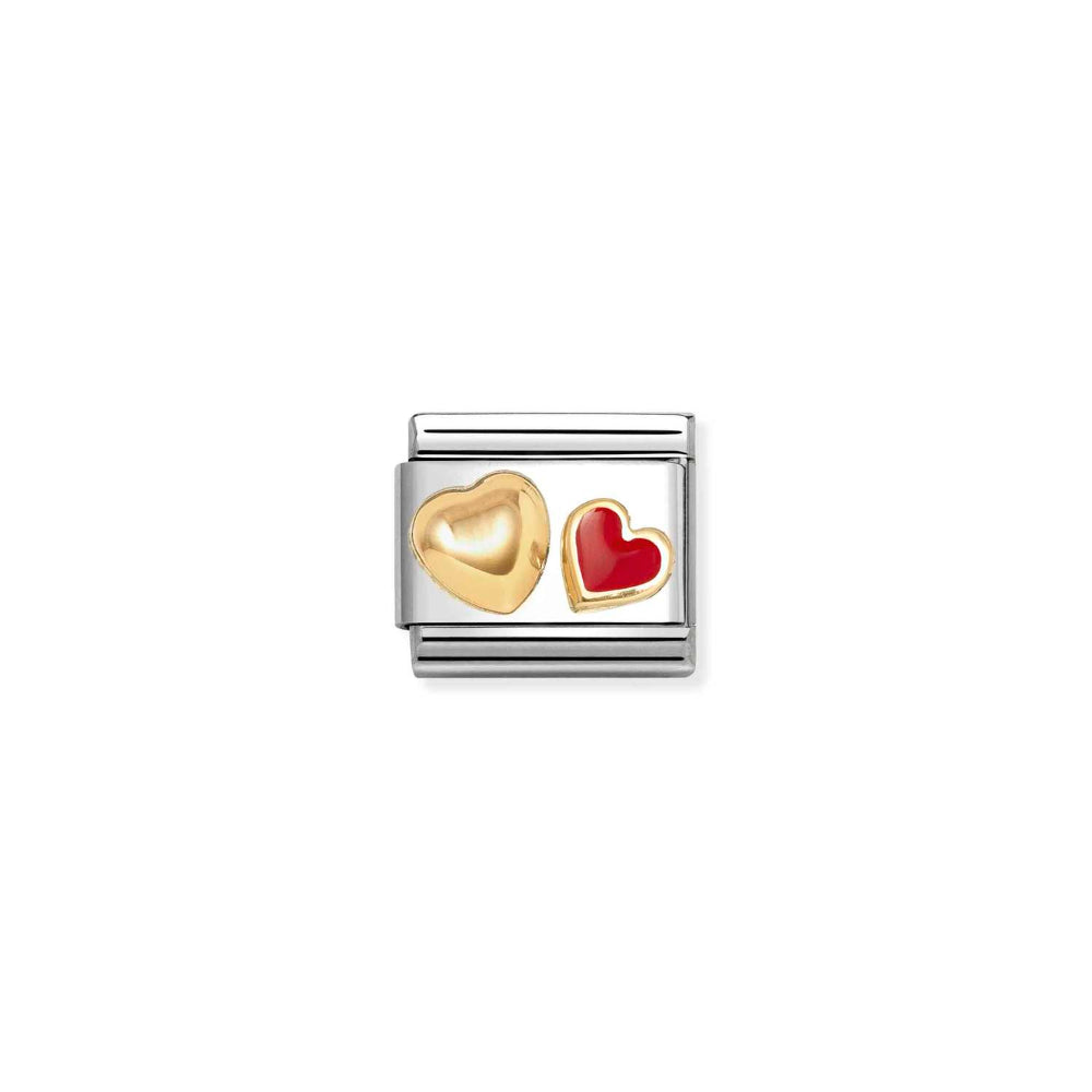 Nomination Gold Red Composable Classic Love 2 Stainless Steel, Enamel Heart Rounded Heart Charm Image