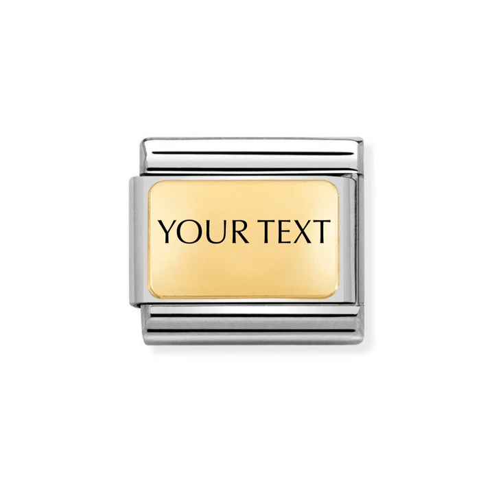 Nomination Gold Starter Bracelet With Gold 18ct Engravable Charm - MococoNominationBracelets
