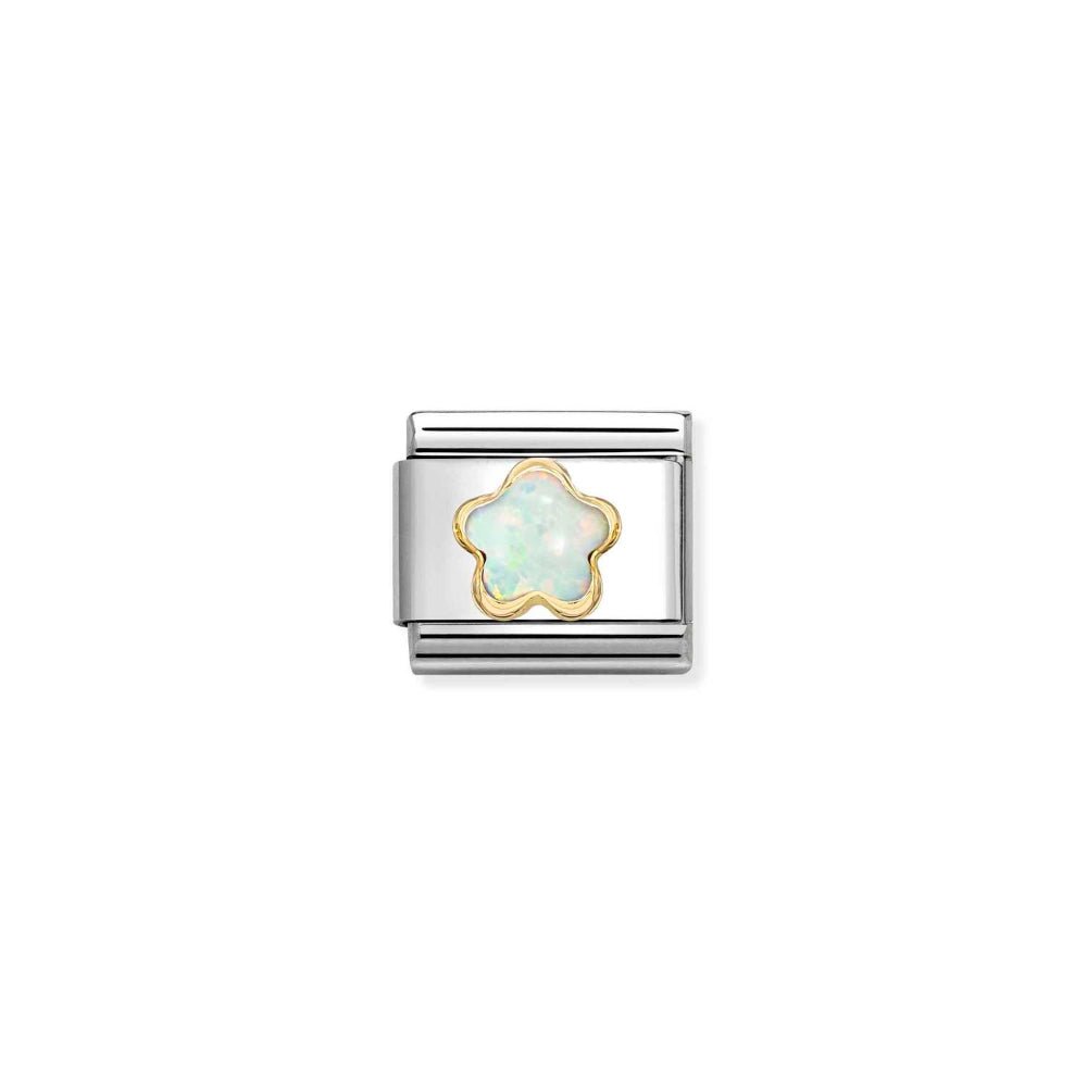Nomination Gold White Opal Flower Charm - MococoNomination030522/078033497579959Charms