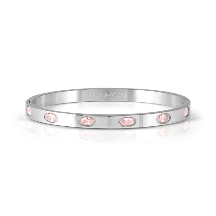 Nomination Pretty Bangles Stainless Steel White Oval CZ Rigid Bracelet image