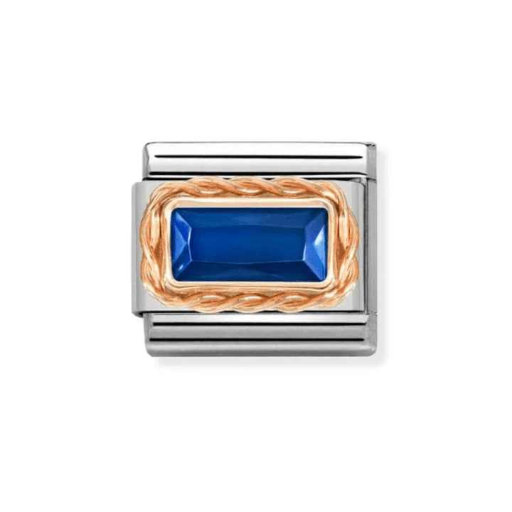 Nomination Rose Gold and Blue Baguette Setting Charm - MococoNomination430604/0078033497522078Charms