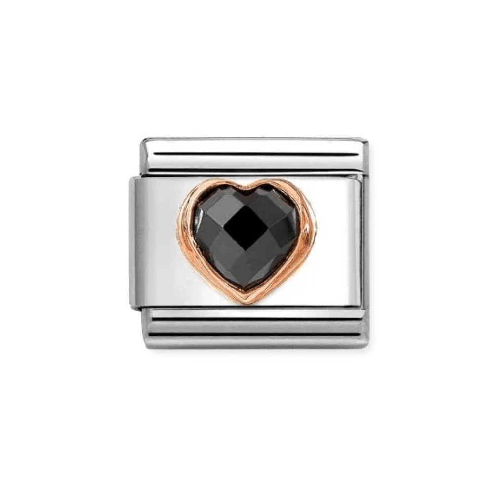Nomination Rose Gold Black Faceted Heart Charm - MococoNomination430607/0118033497553430Charms