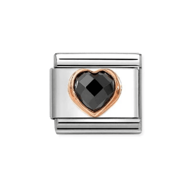 Nomination Rose Gold Black Faceted Heart Charm - MococoNomination430607/0118033497553430Charms