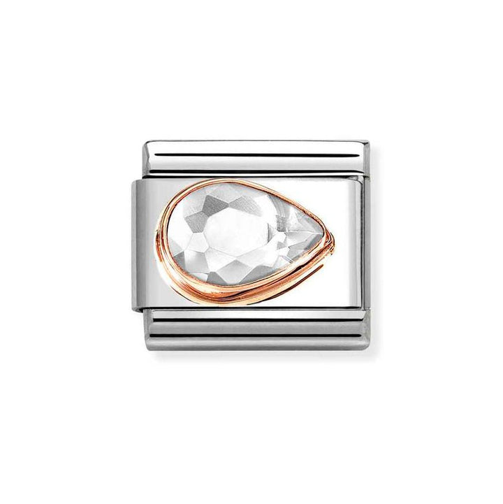 Nomination Rose Gold Classic Clear Cz Faceted Drop Right Side Charm - MococoNomination430606/0108033497537553Charms and Links