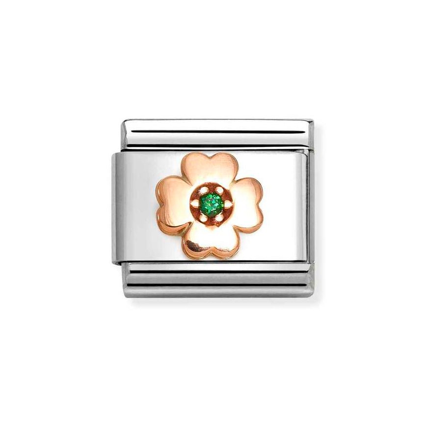 Nomination Rose Gold Classic Cz Green Four - Leaf Clover Charm - MococoNomination430305/448033497537317Charms and Links