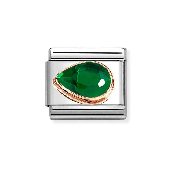 Nomination Rose Gold Classic Green Cz Faceted Drop Left Side Charm - MococoNomination430605/0048033497537423Charms and Links