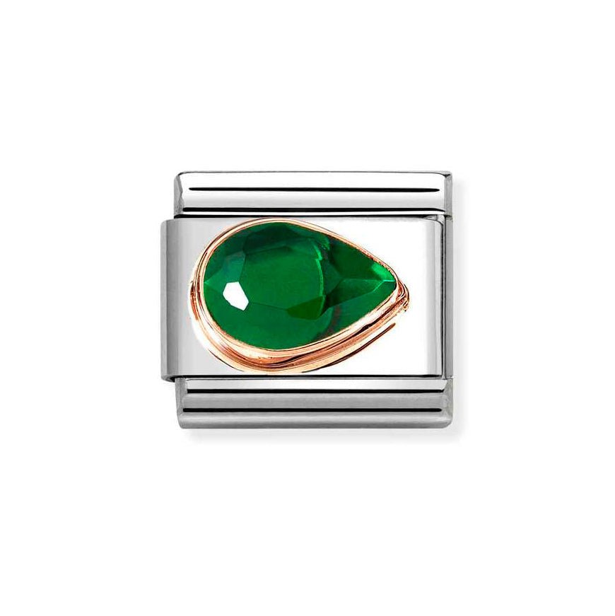 Nomination Rose Gold Classic Green Cz Faceted Drop Right Side Charm - MococoNomination430606/0048033497537515Charms and Links