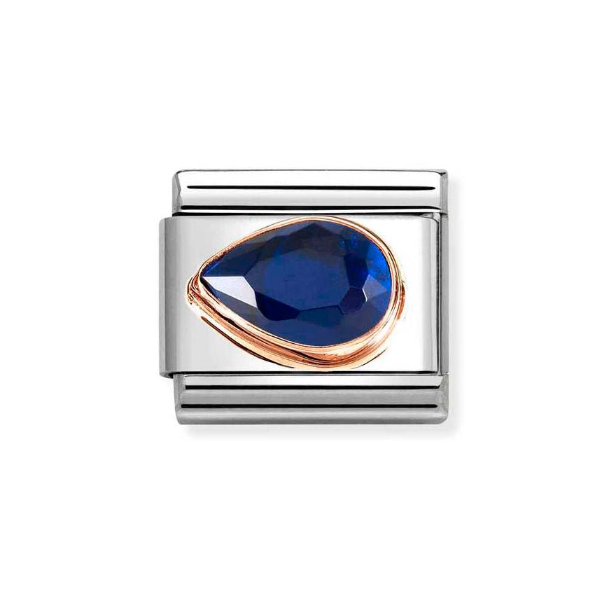 Nomination Rose Gold Classic Navy Cz Faceted Drop Left Side Charm - MococoNomination430605/0078033497537454Charms and Links