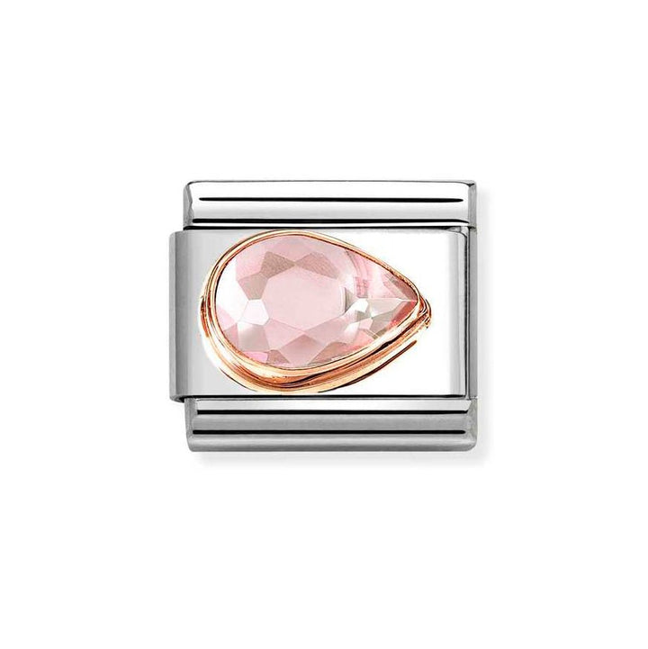Nomination Rose Gold Classic Pink Cz Faceted Drop Right Side Charm - MococoNomination430606/0038033497537508Charms and Links