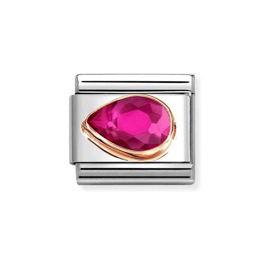 Nomination Rose Gold Classic Red Cz Faceted Drop Left Side Charm - MococoNomination430605/0058033497537430Charms and Links