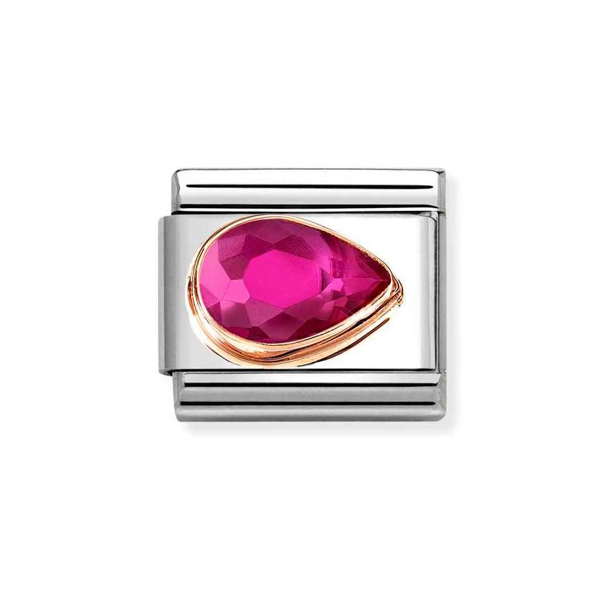 Nomination Rose Gold Classic Red Cz Faceted Drop Right Side Charm - MococoNomination430606/0058033497537522Charms and Links