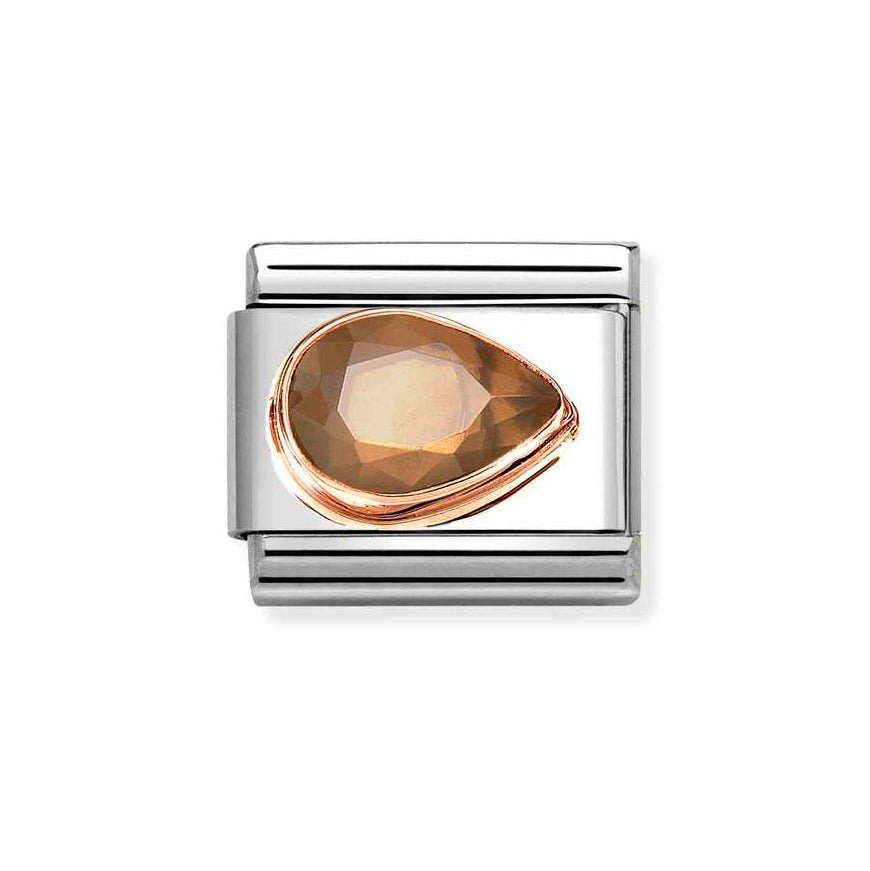 Nomination Rose Gold Classic Smokey Cz Faceted Drop Right Side Charm - MococoNomination430606/0128033497537577Charms and Links