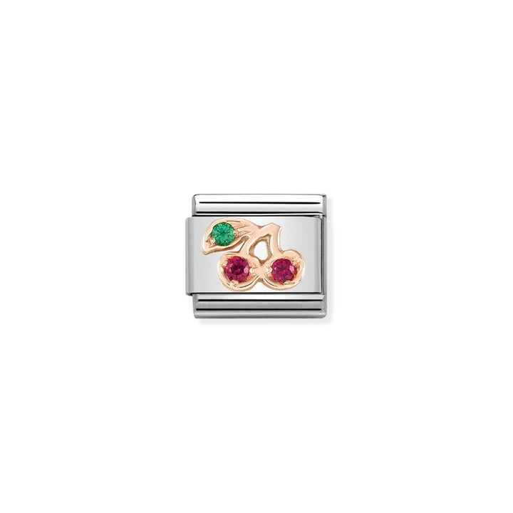 Nomination Rose Gold Classic Symbols Stainless with CZ Cherries Charm - MococoNomination430305/178033497461094Charms