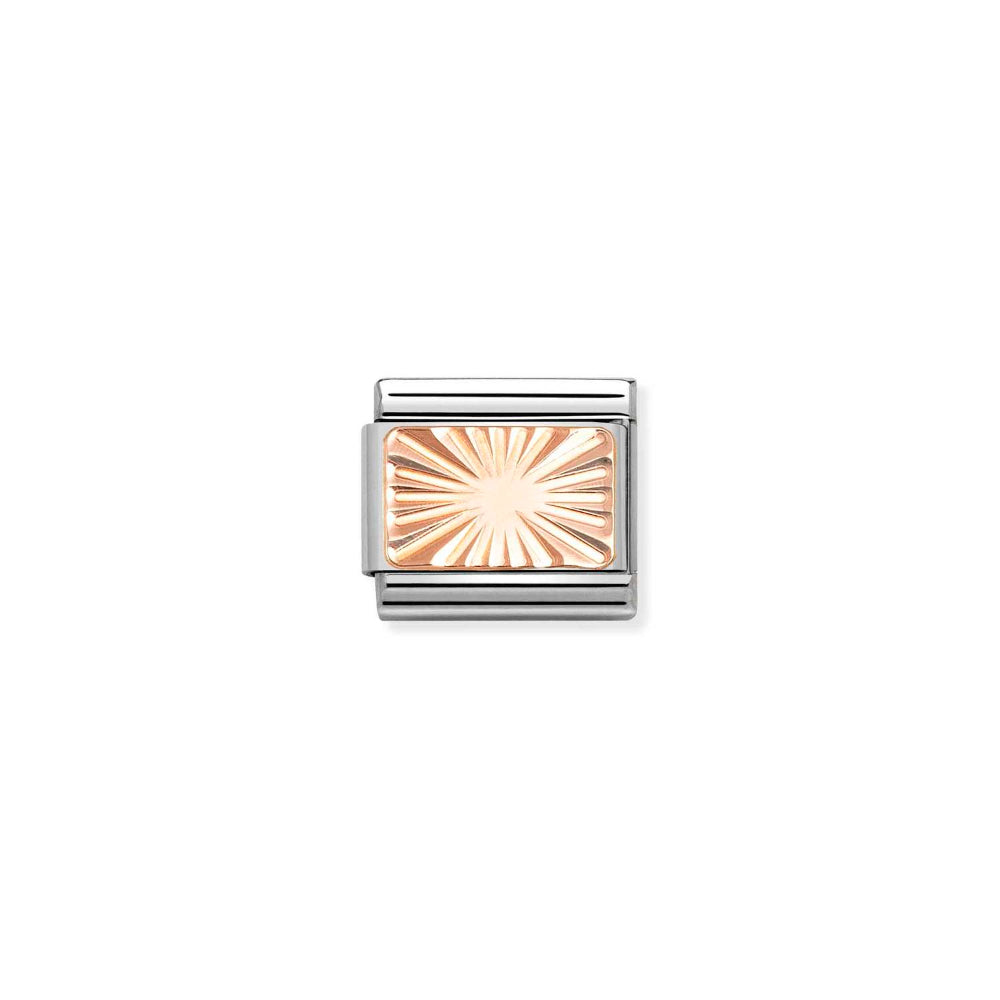 Nomination Rose Gold Composable Classic Plates In Stainless Steel with Custom Diamond Plate Charm Image