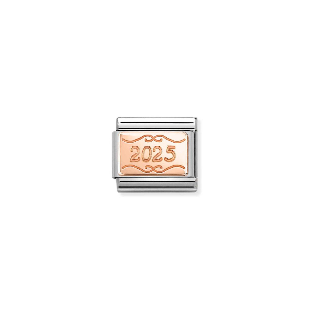 Nomination Rose Gold Composable Classic Plates In Stainless Steel with Custom Plate 2025 Charm Image