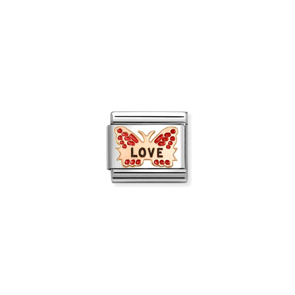 Nomination Rose Gold Composable Classic Red Butterfly Love Link Image
