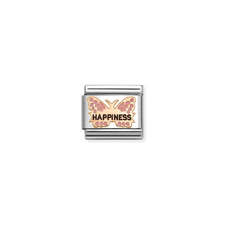Nomination Rose Gold Composable Classic Symbols Butterfly Happiness Link Image