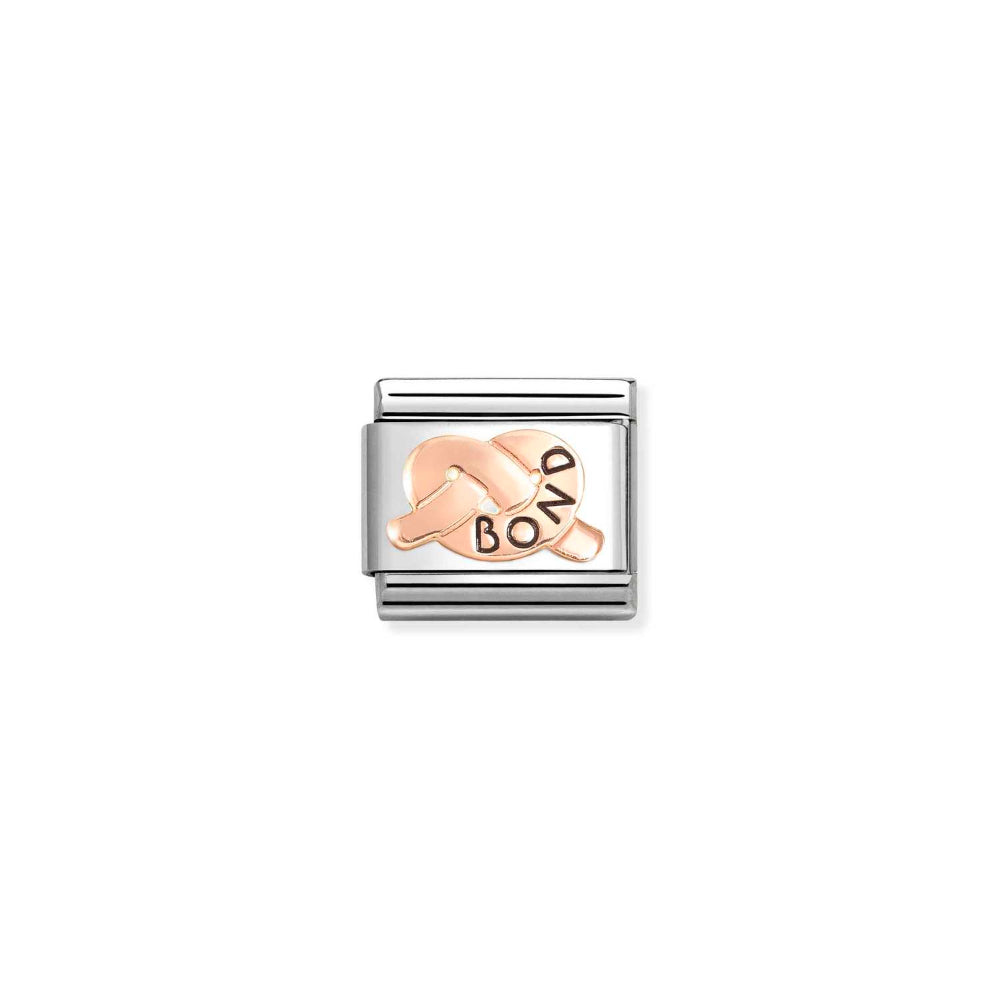 Nomination Rose Gold Composable Classic Symbols Steel, Enamel and Bond Knot Charm Image