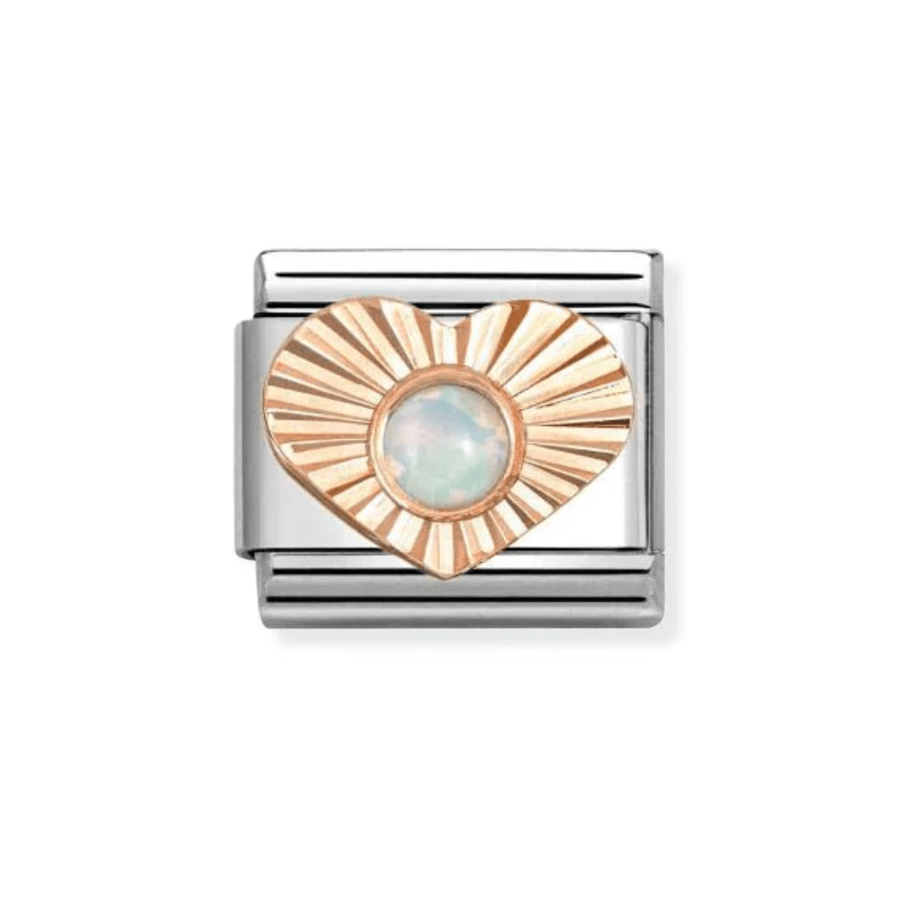 Nomination Rose Gold Heart With Opal Charm - MococoNomination430516/078033497568632Charms
